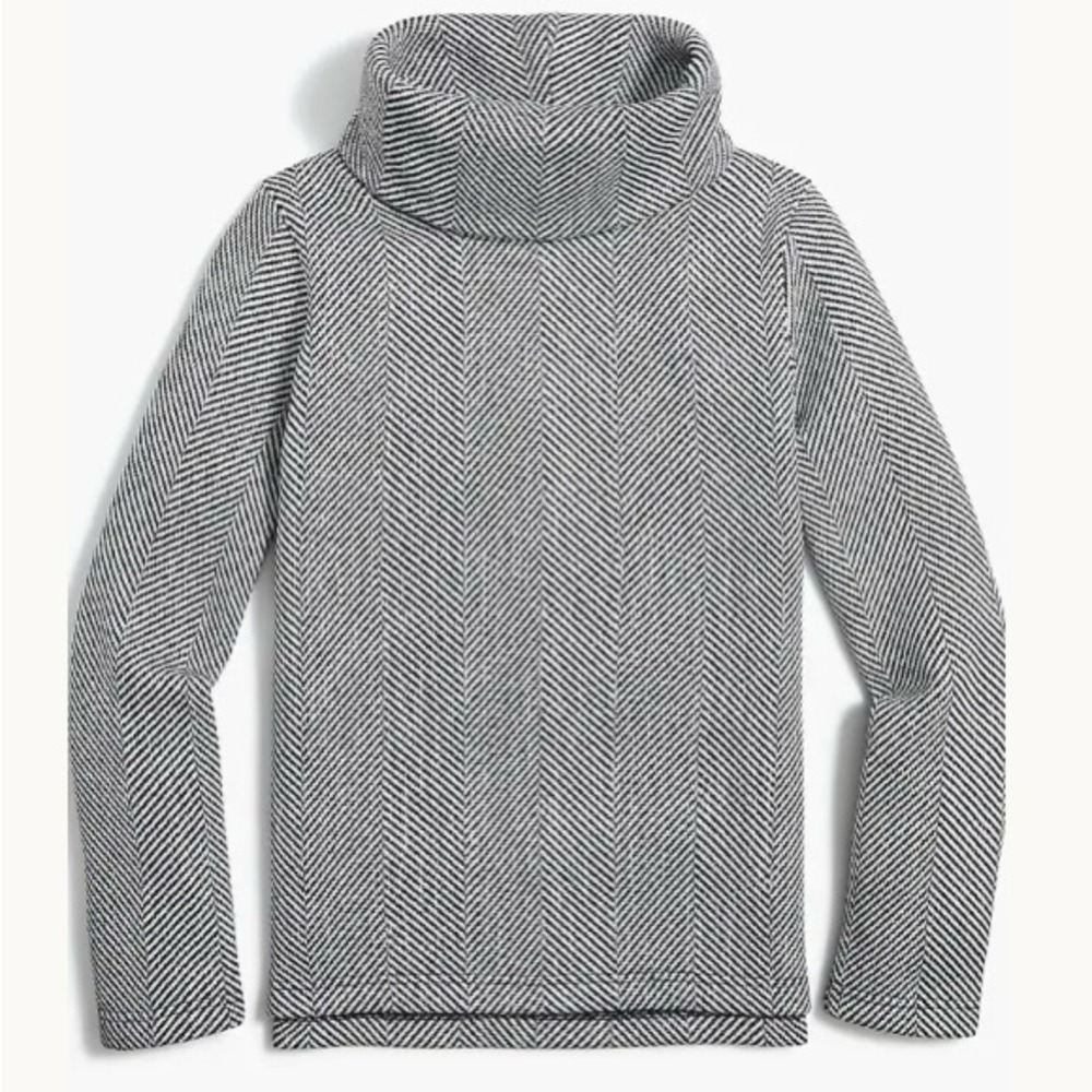 J. Crew Women's Long sleeve funnelneck Herringbone pullover‎ S